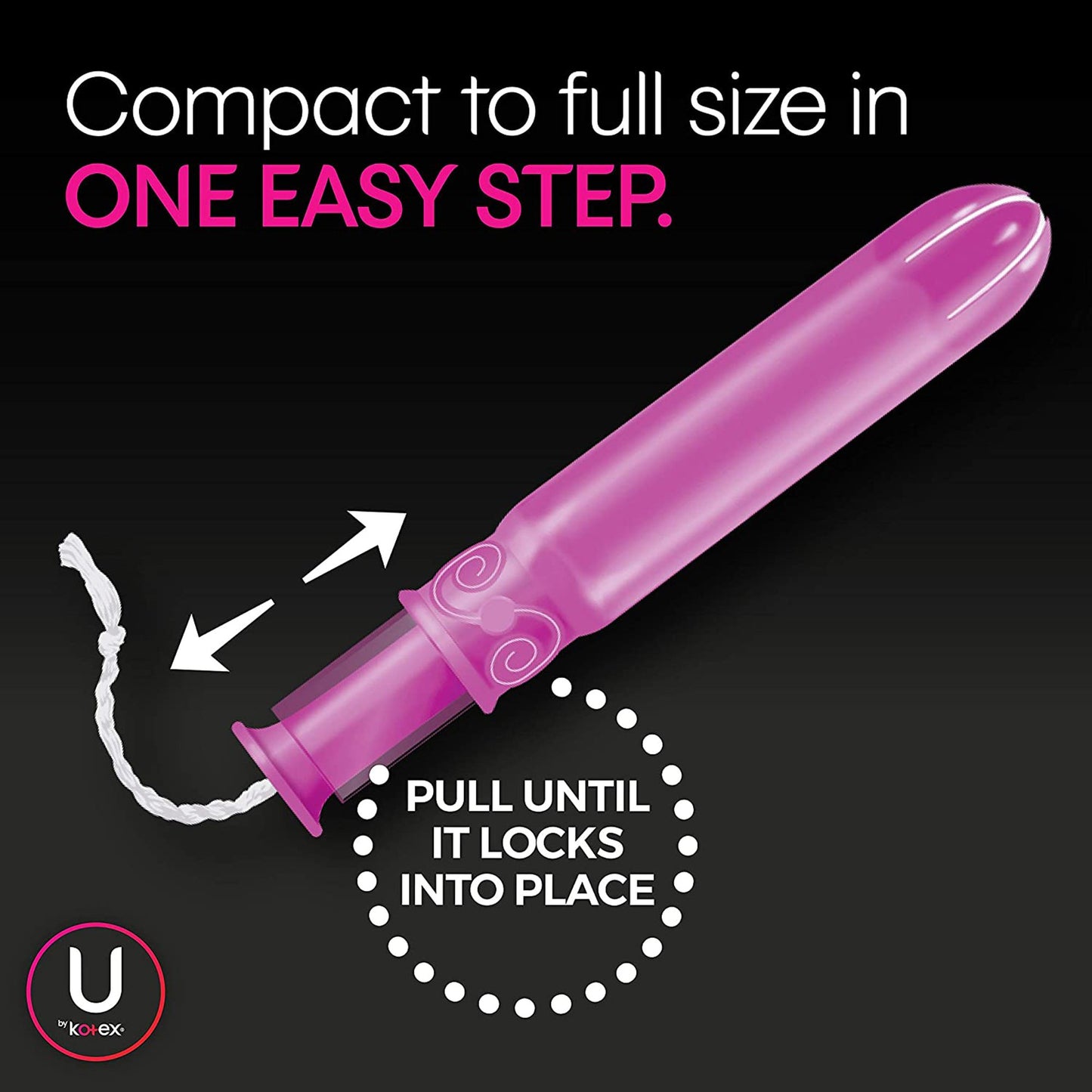 U by Kotex® Click® Tampon Regular Absorbency Plastic Applicator Individually Wrapped (1184198_PK)