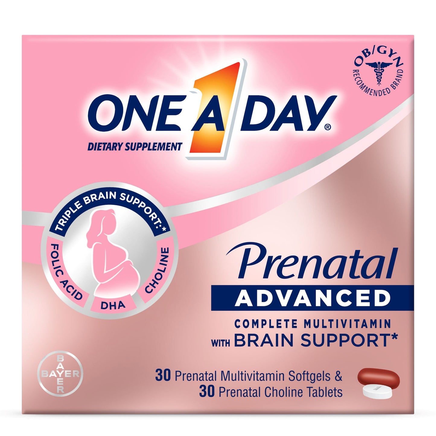 One A Day® Prenatal Vitamin Supplement Softgel 60 per Bottle (1229943_BT)