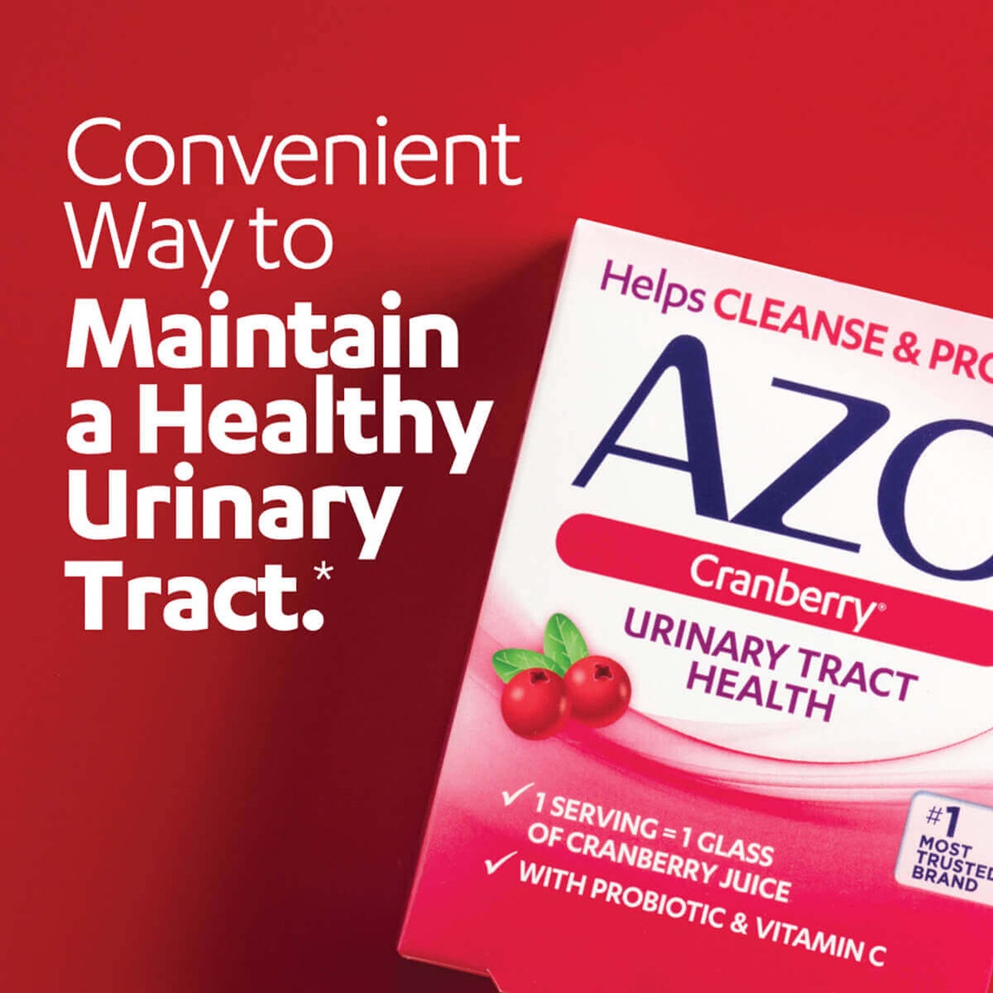 AZO® Urinary Pain Relief 60 mg - 110 mg - 500 mg - 30 mg Strength Vitamin C / Calcium / Cranberry / Bacillus Coagulans Tablet 50 per Box (884458_BX)