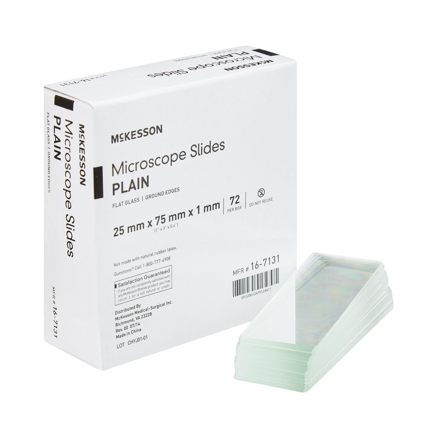 McKesson Microscope Slide 1 X 3 Inch X 1 mm Plain (464497_BX)