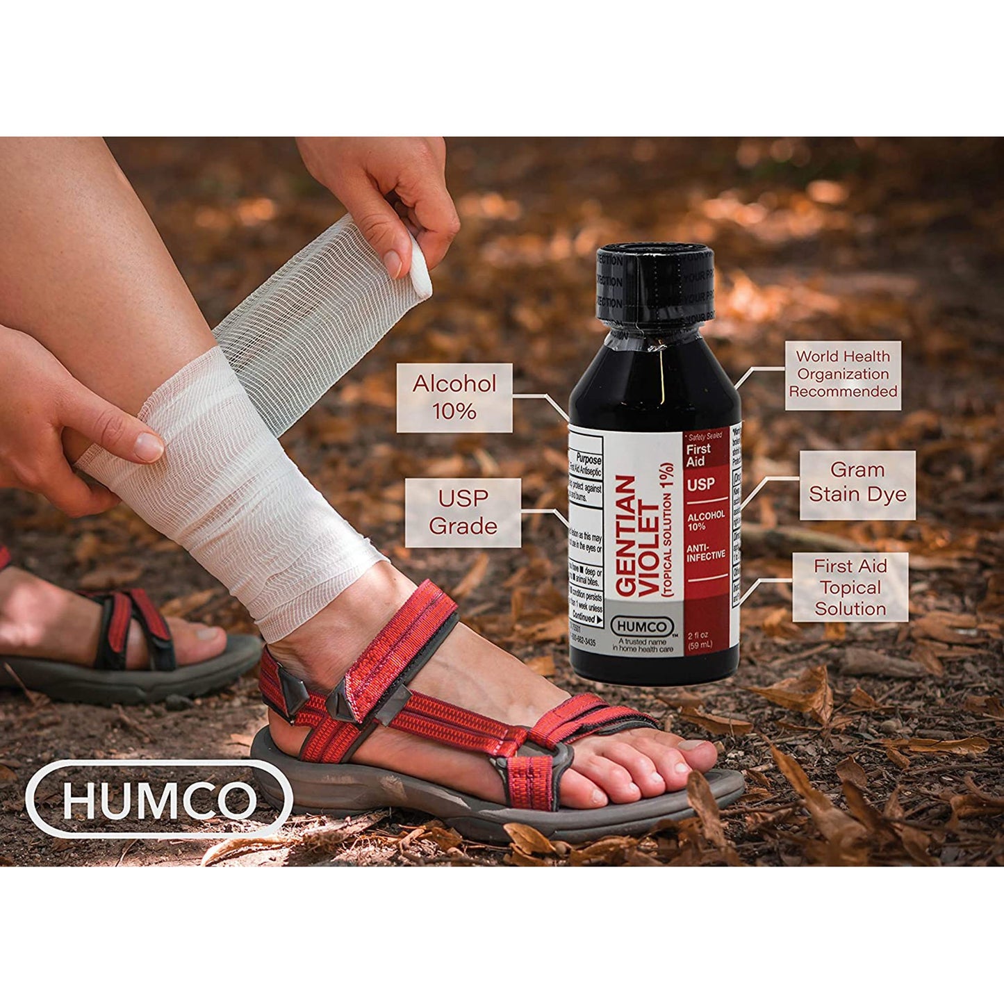 Humco™ First Aid Antibiotic Gentian Violet Topical Liquid 2 oz. Bottle (713309_EA)