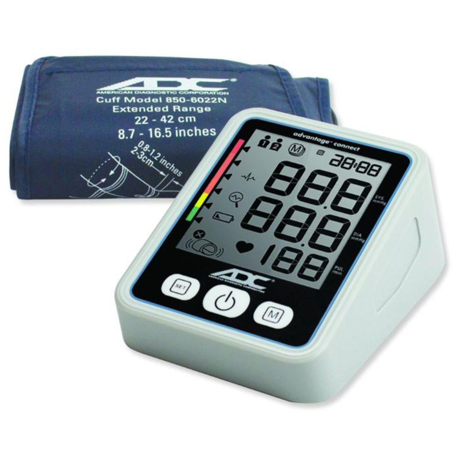 Advantage Connect® Home Automatic Digital Blood Pressure Monitor Wide Range Nylon Cuff 22 - 42 cm Desk Model (1217966_EA)