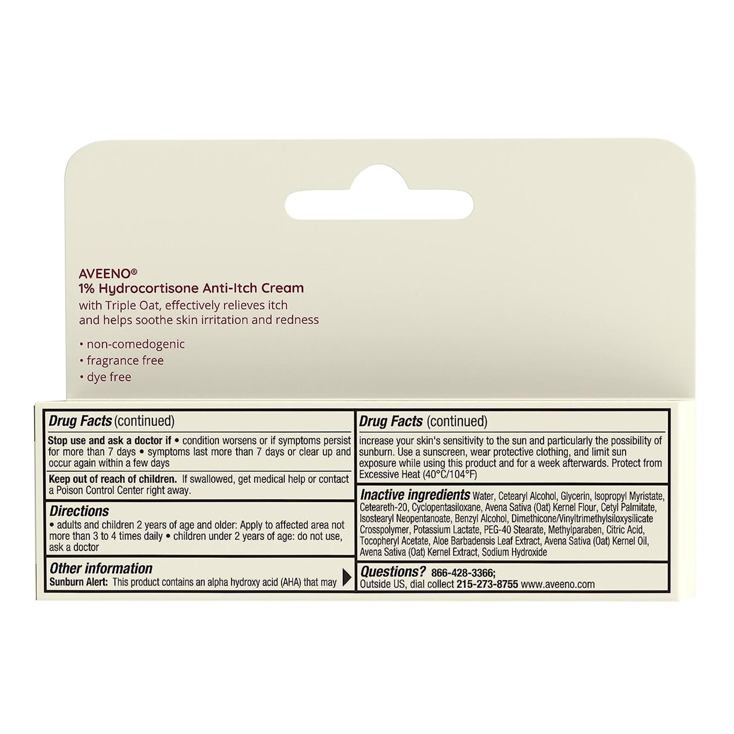 Aveeno® Active Naturals® Itch Relief 1% Strength Cream 1 oz. Tube (1228825_EA)