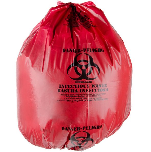 Bio-Bag™ Biohazard Waste Bag Biohazard Symbol / Danger / Infectious Waste Red (236717_BX)