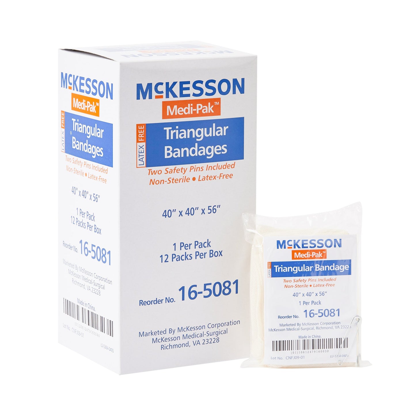 McKesson Triangular Bandage / Arm Sling Safety Pin One Size Fits Most (540284_CS)