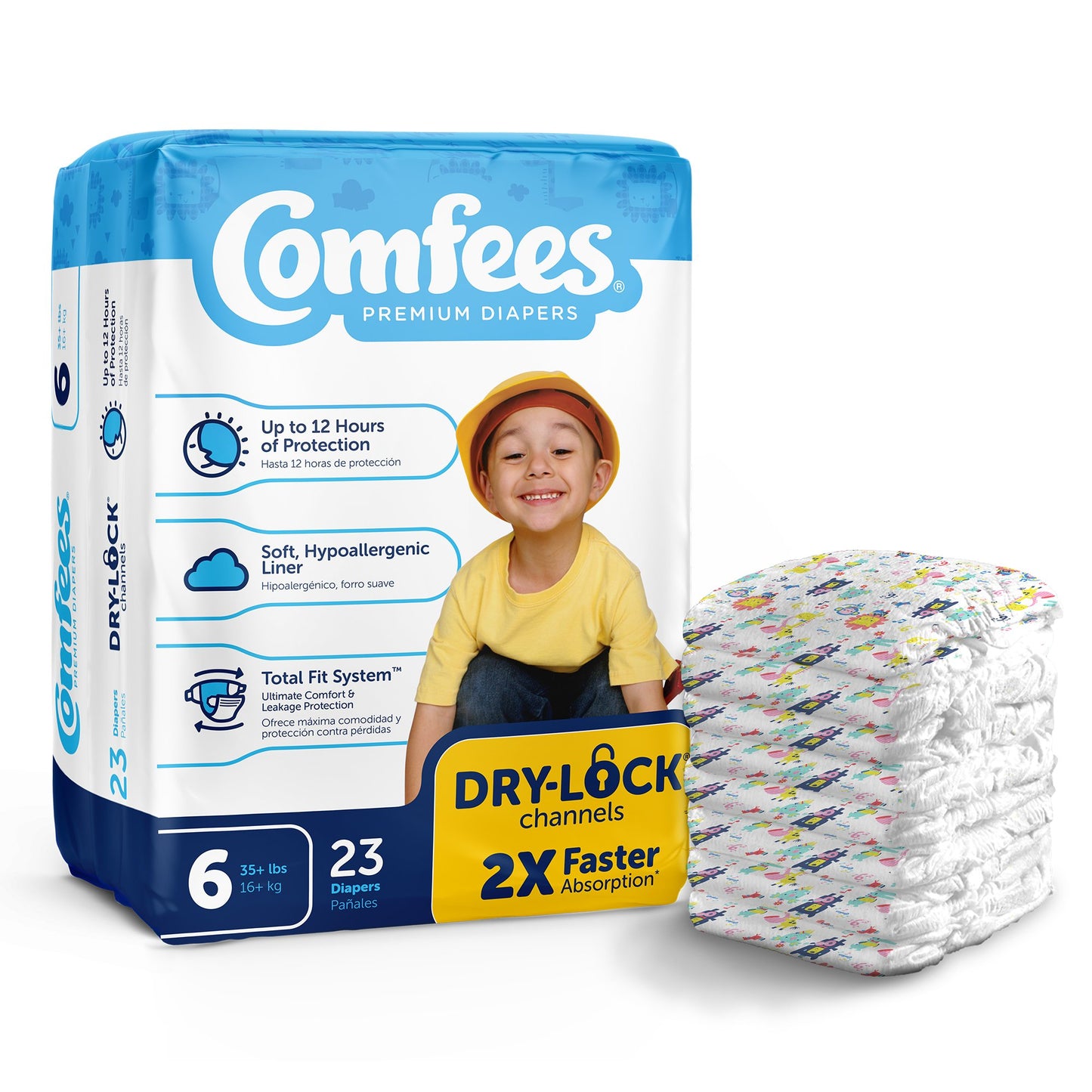 Comfees® Unisex Baby Diaper Size 6 Disposable Moderate Absorbency (907035_CS)