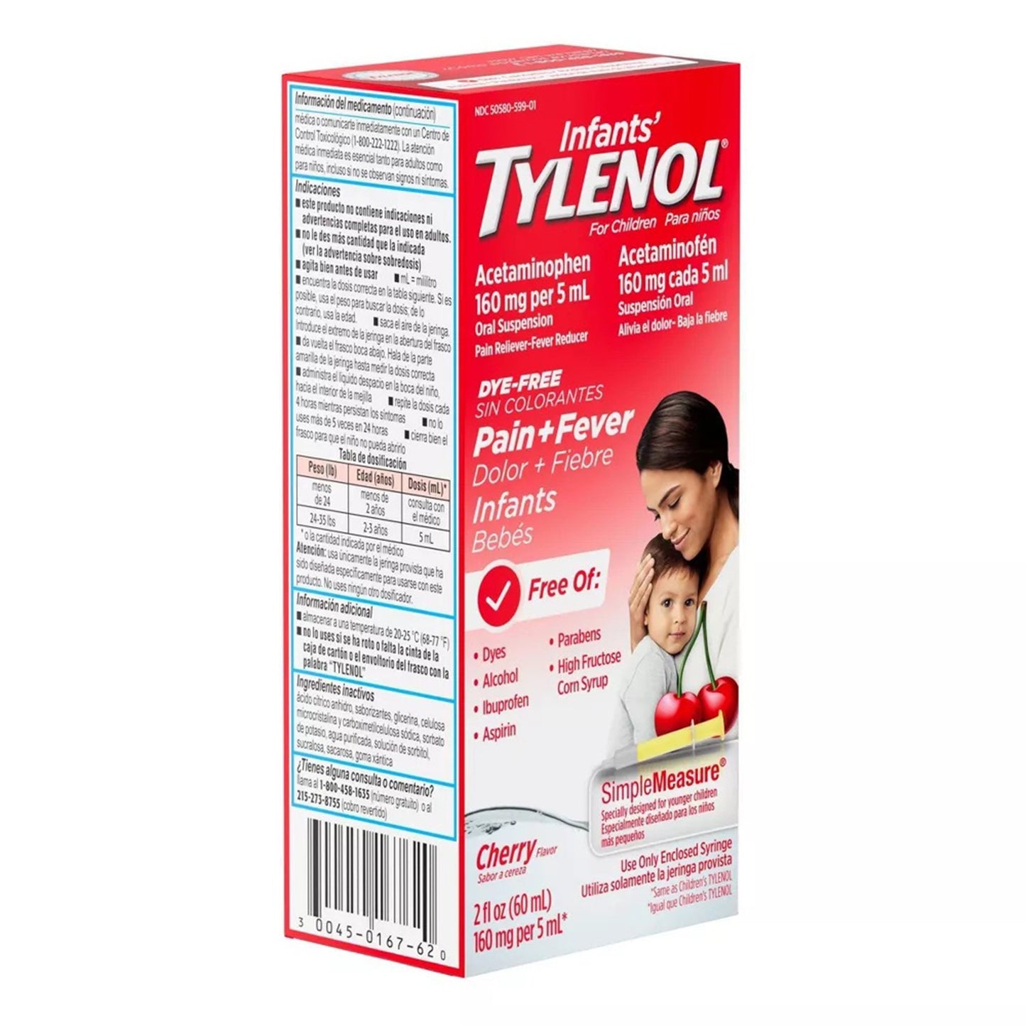 Tylenol® Dye Free Infants' Pain Relief 160 mg / 5 mL Strength Acetaminophen Oral Suspension 2 oz. (1087148_EA)