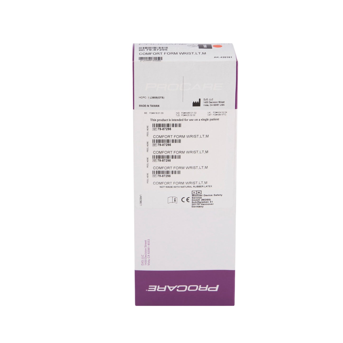 ProCare® ComfortFORM™ Wrist Brace Aluminum / Foam / Spandex / Plastic Left Hand Black Medium (346148_EA)