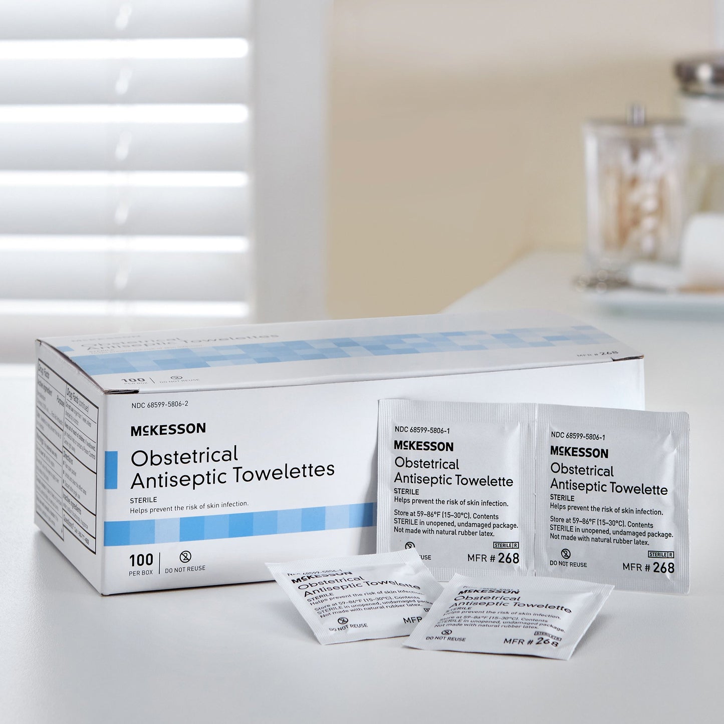 McKesson Obstetrical Cleansing Towelette Individual Packet Clean Scent 100 Count (854452_CS)