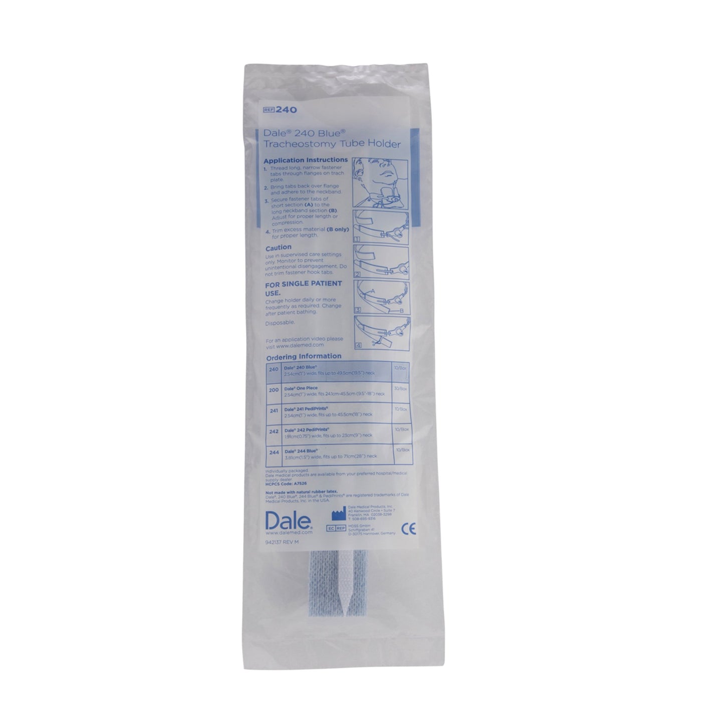 Blue® Tracheostomy Tube Holder 1 X 19-1/2 Inch Pediatric / Adult (197968_BX)
