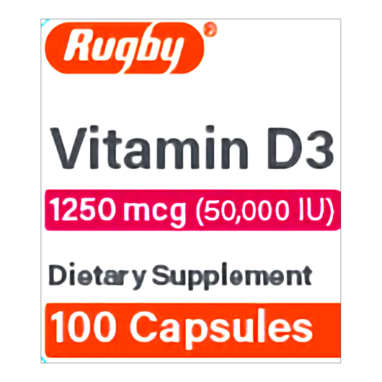 Major Pharmaceuticals Vitamin Supplement Vitamin D3 1250 mcg Strength Capsule 100 per Bottle (1182364_BT)