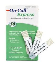 On Call® Blood Glucose Test Strips 50 Strips per Pack (1103295_VL)