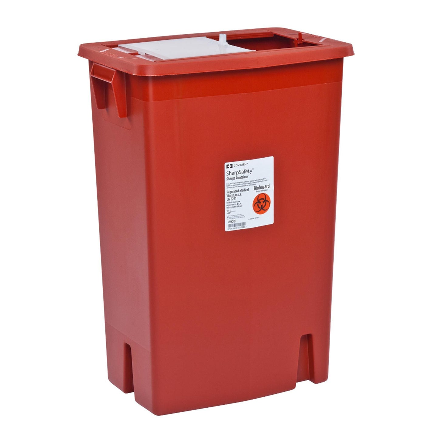 SharpSafety™ Sharps Container Red Base 26 H X 18-1/4 W X 12-3/4 D Inch Vertical Entry 18 Gallon (236329_CS)