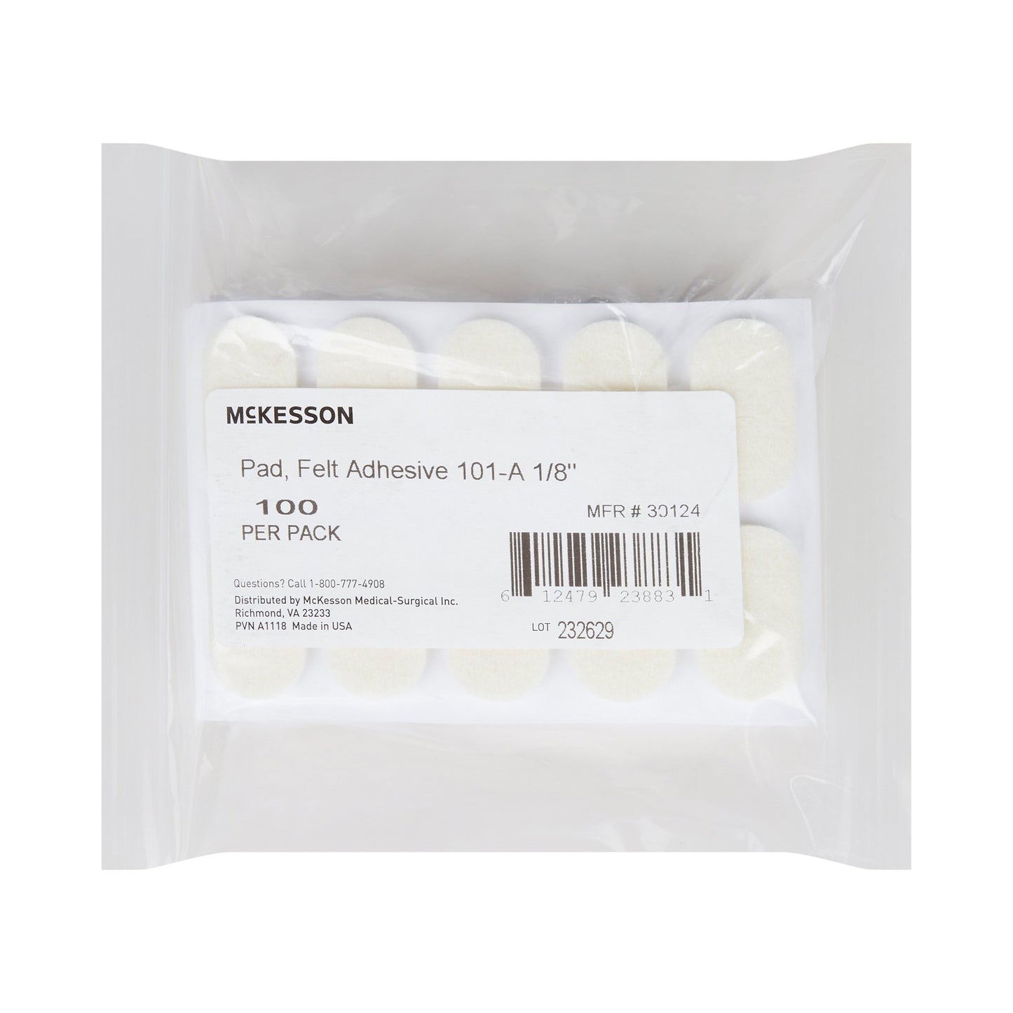 McKesson Pedi-Pad Protective Pad Size 101-A Adhesive Foot (1111068_PK)