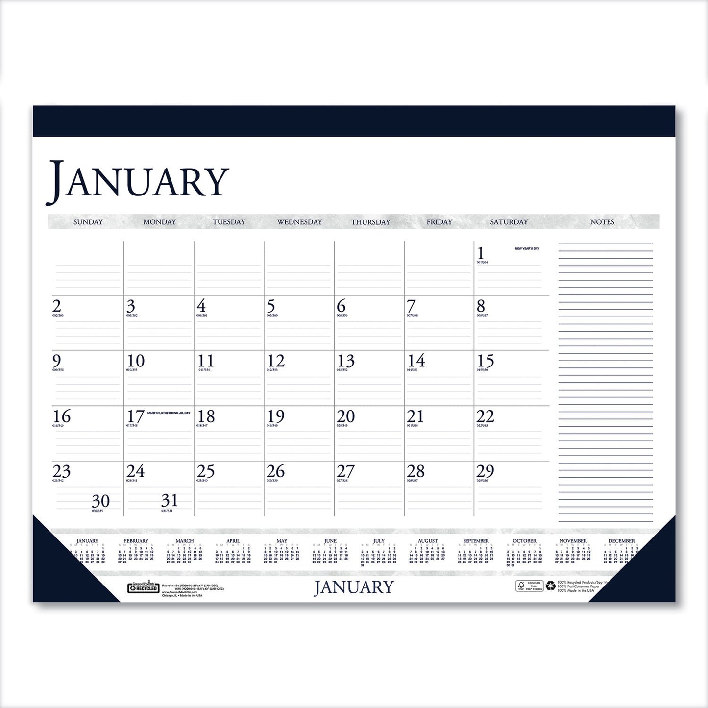 house-of-doolittle-recycled-two-color-monthly-desk-pad-calendar-with-notes-section-num-hod1646_1