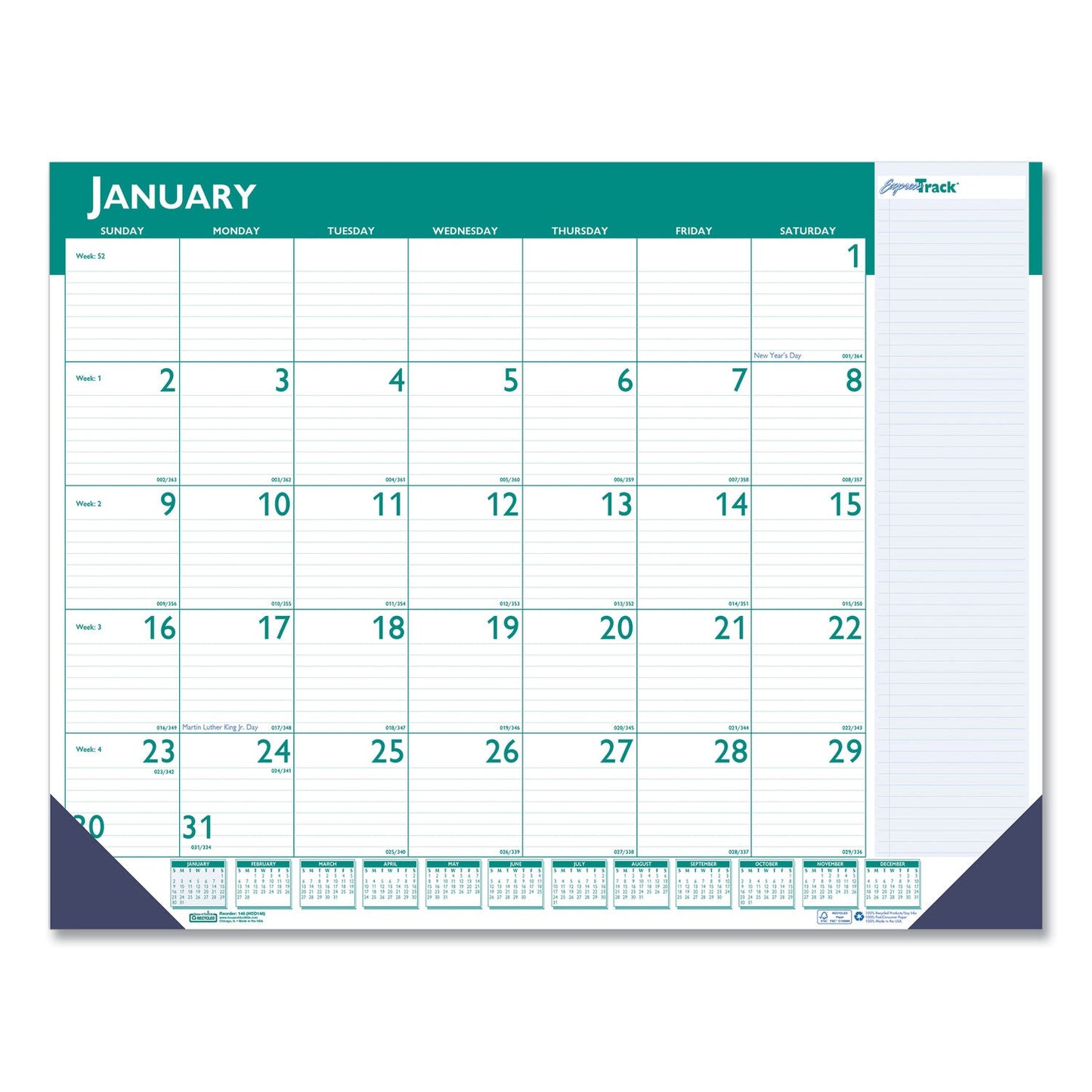house-of-doolittle-express-track-monthly-desk-pad-calendar-num-hod148_2