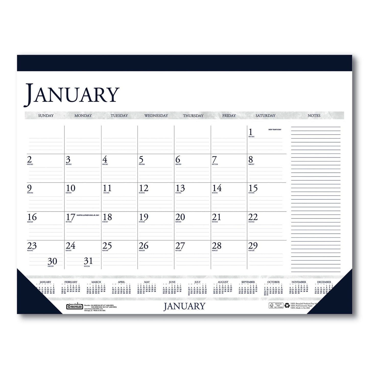 house-of-doolittle-recycled-two-color-monthly-desk-pad-calendar-with-notes-section-num-hod164_1