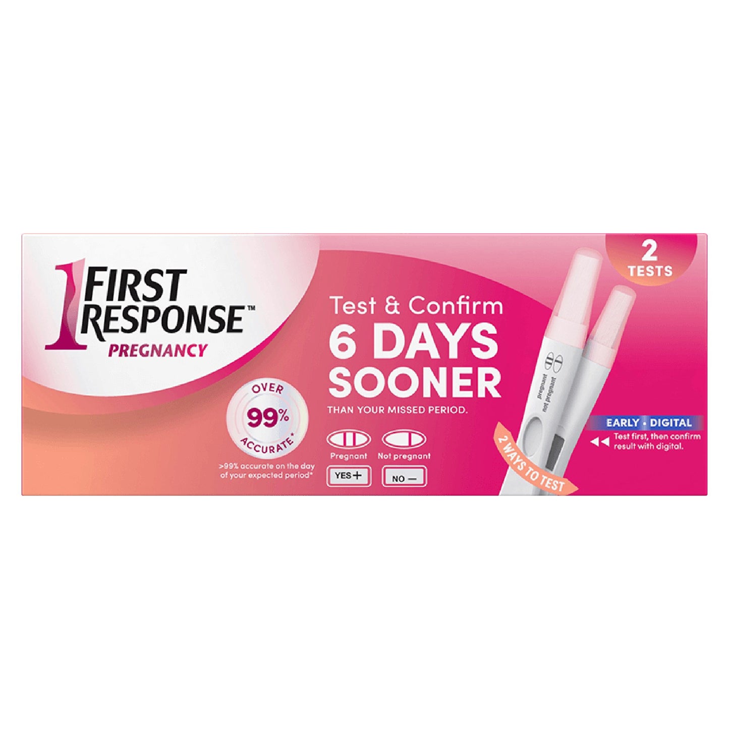 First Response® Reproductive Health Test Kit hCG Pregnancy Test 2 Tests CLIA Waived (702294_EA)