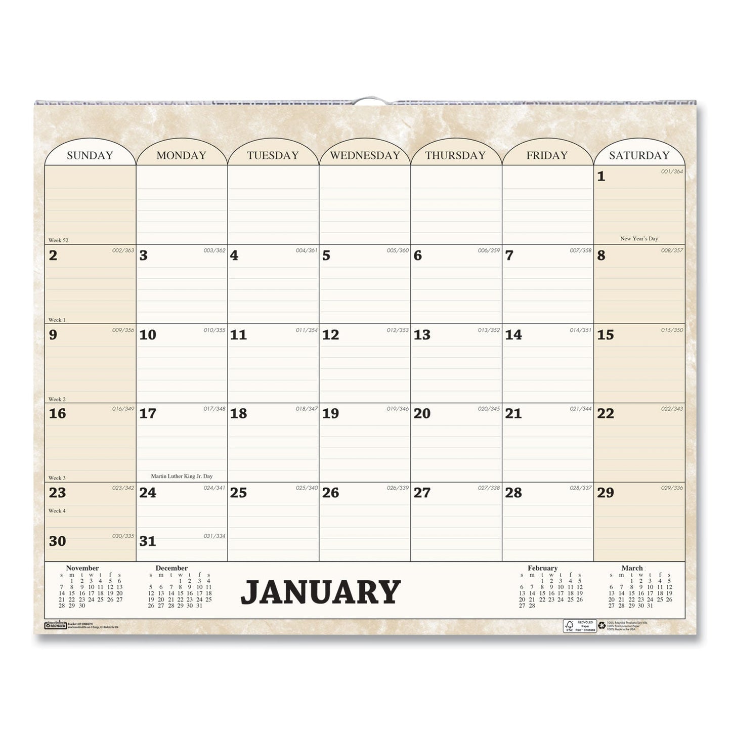 house-of-doolittle-recycled-monthly-horizontal-wall-calendar-num-hod319_1
