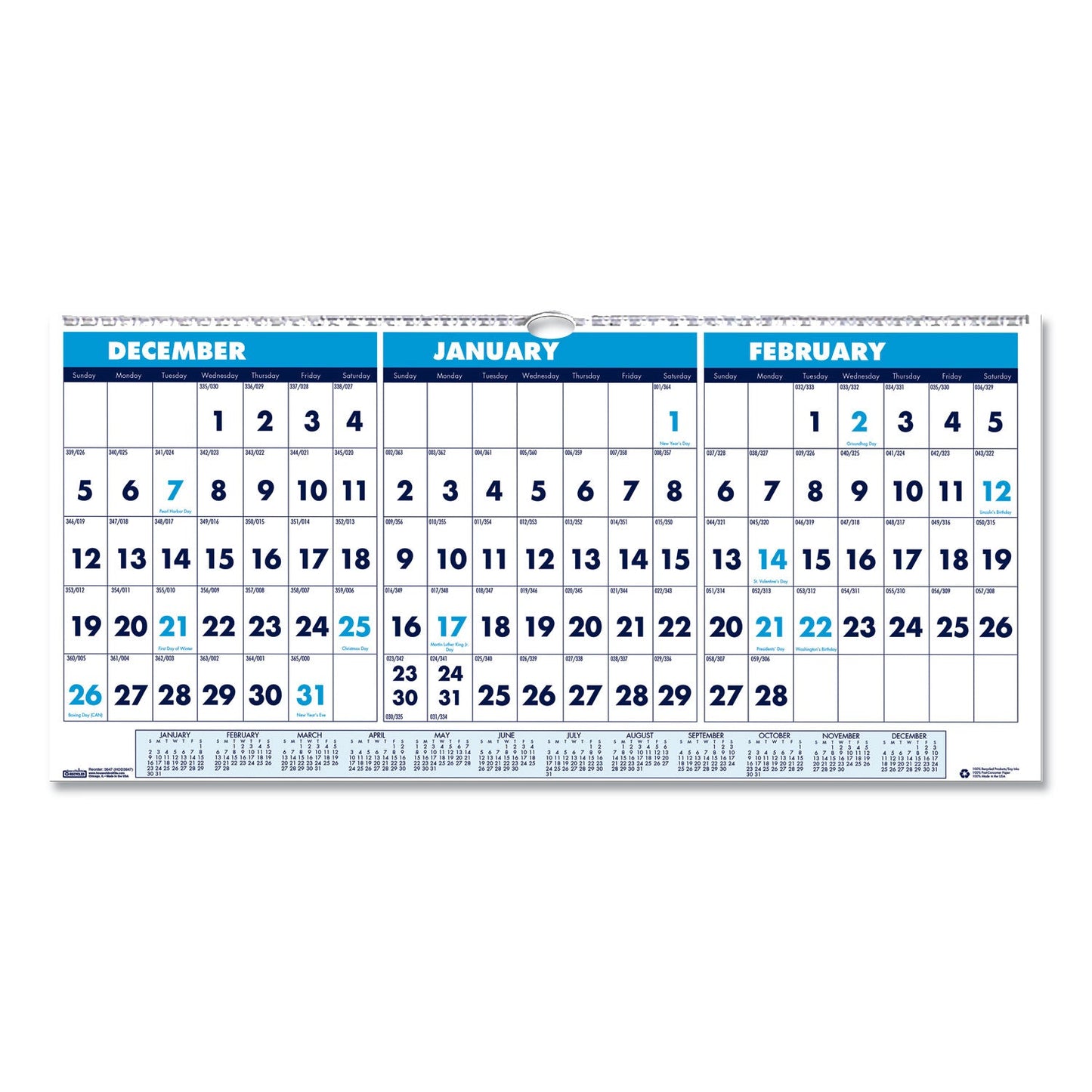house-of-doolittle-recycled-three-month-format-wall-calendar-num-hod3647_1