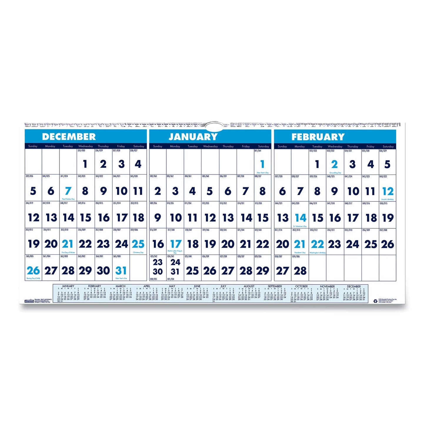 house-of-doolittle-recycled-three-month-format-wall-calendar-num-hod3648_1