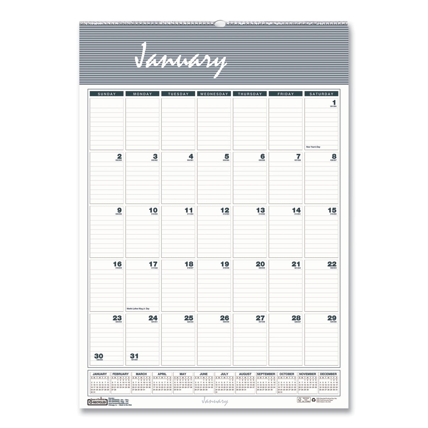 house-of-doolittle-bar-harbor-recycled-wirebound-monthly-wall-calendar-num-hod334_1