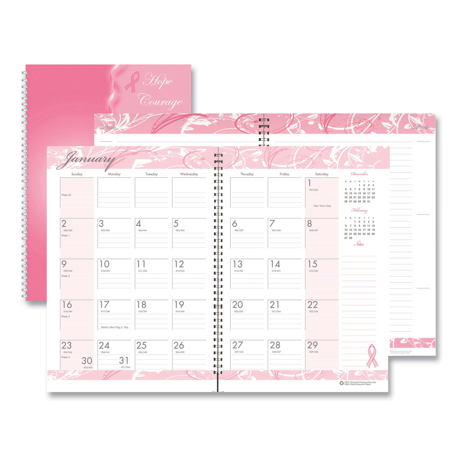 house-of-doolittle-breast-cancer-awareness-recycled-ruled-monthly-planner-journal-num-hod5226_1