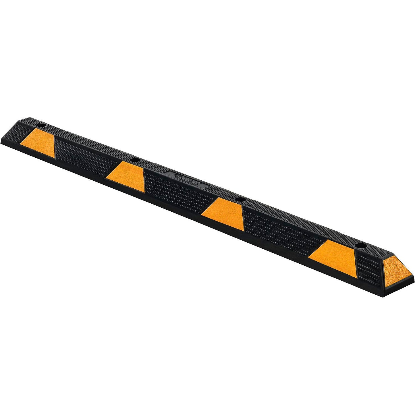 Global Industrial Rubber Parking Stop/Curb Block, 72"L, Black w/ Yellow Stripes (WB708111)