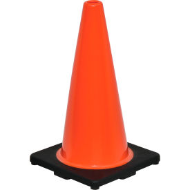 Global Industrial 18" Traffic Cone, Non-Reflective, Black Base, 3 lbs (WB708143)