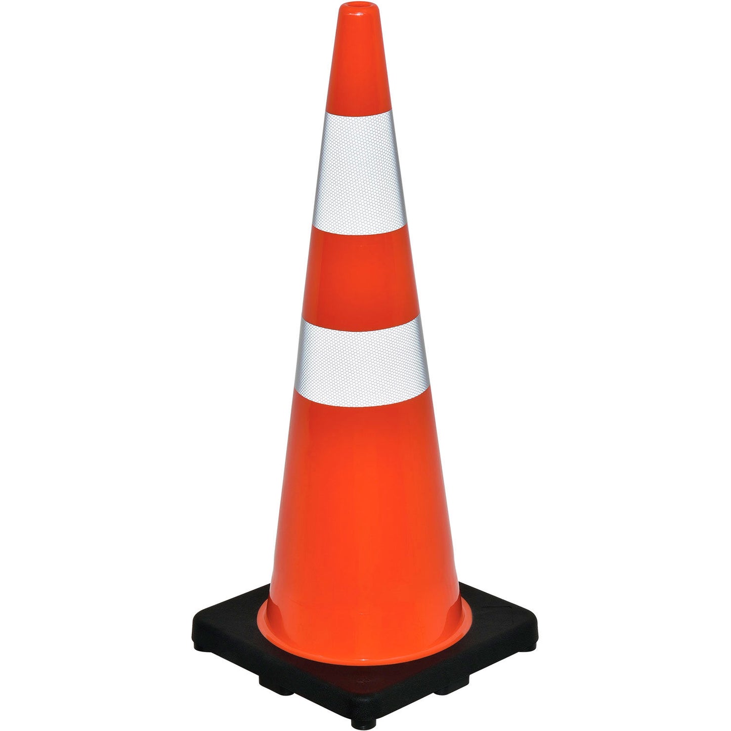 Global Industrial 36" Traffic Cone, Reflective, Black Base, 10 Lbs. (WB708148)
