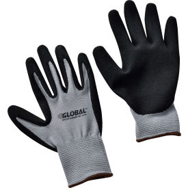 Global Industrial Ultra-Grip Foam Nitrile Coated Gloves, Gray/Black, Large, 1 Pair (WB708345L)