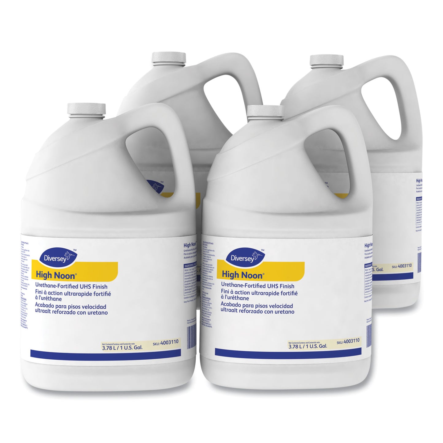 Diversey™ High Noon Urethane-Fortified UHS Floor Finish, Liquid, 1 gal Bottle, 4/Carton (DVS4003110)