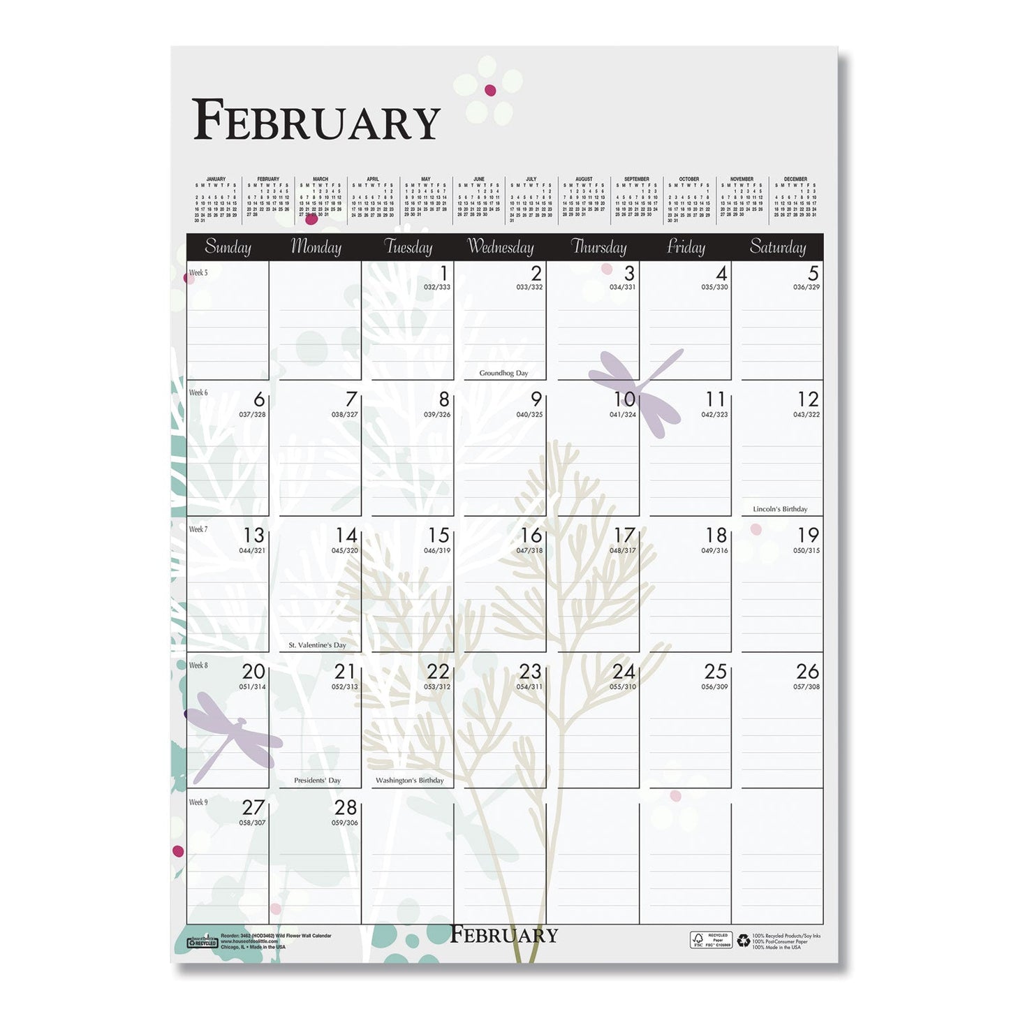 house-of-doolittle-recycled-wild-flower-wall-calendar-num-hod3462_2