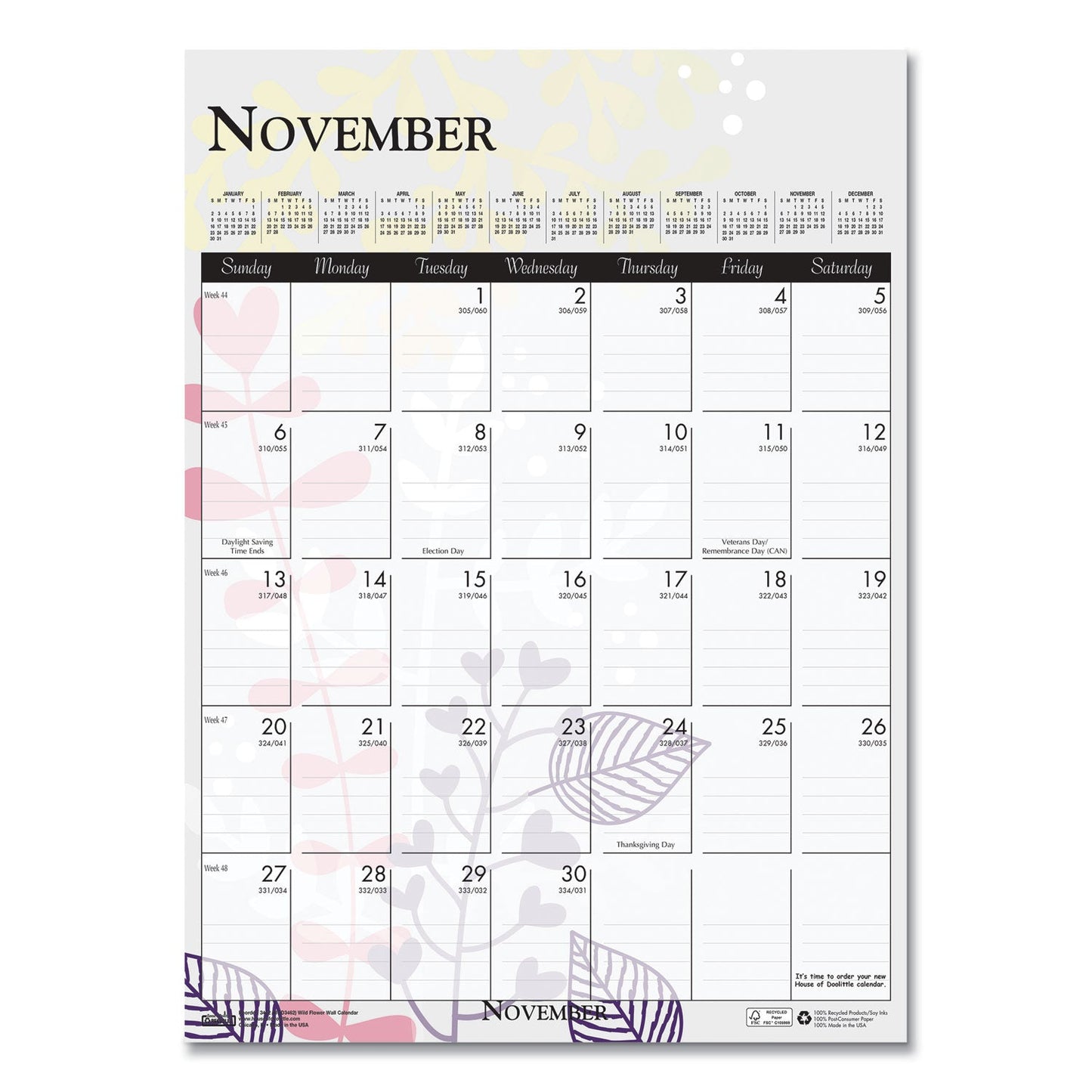 house-of-doolittle-recycled-wild-flower-wall-calendar-num-hod3462_3