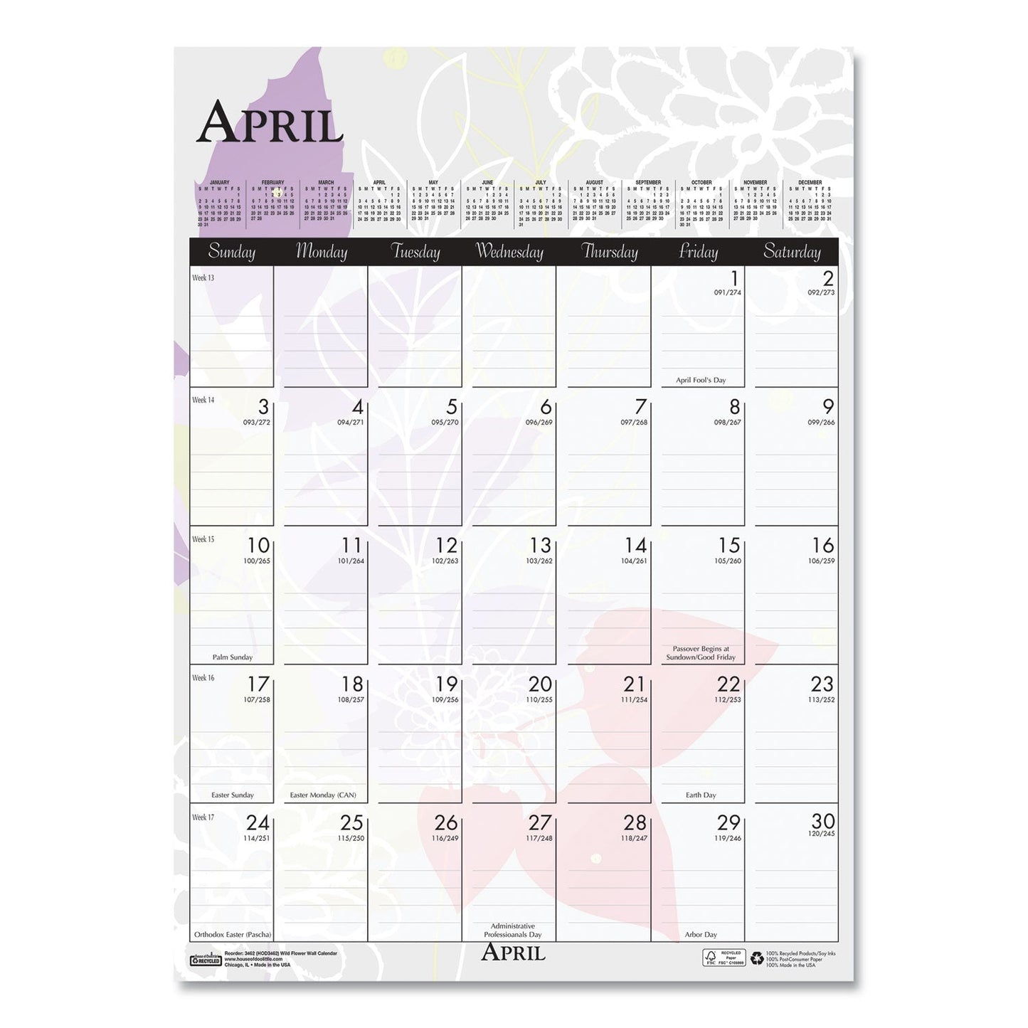 house-of-doolittle-recycled-wild-flower-wall-calendar-num-hod3462_5