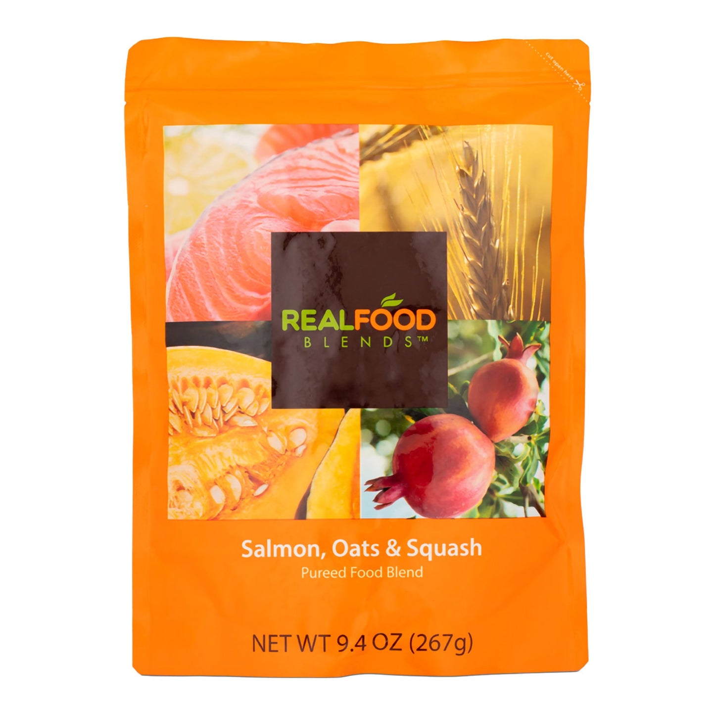 Real Food Blends® Tube Feeding Formula Salmon / Oats / Squash Flavor Liquid 9.4 oz. Pouch (979851_CS)