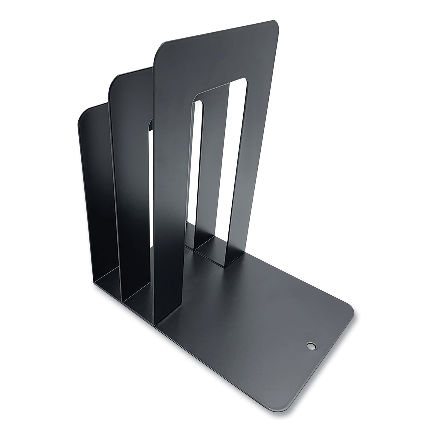 Huron Steel Bookend with Sorter, Contemporary Style, Nonskid Base, 5 x 7 x 8, Black (CTXHASZ0094)