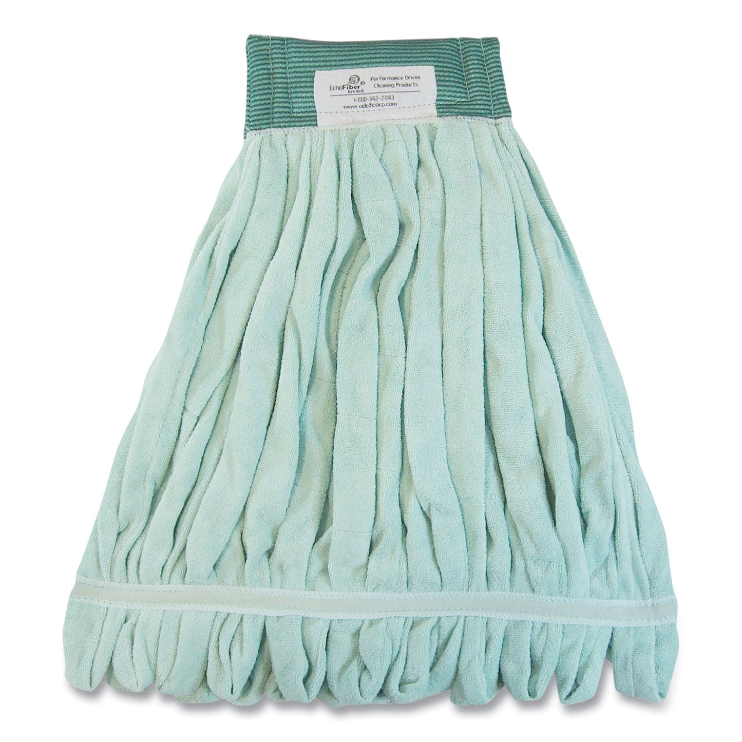 O'Dell® EchoFiber Microfiber Loop Mop, Large, Split Microfiber, 16 x 16, 5" Headband, Green, 12/Carton (ODCMWTLG)