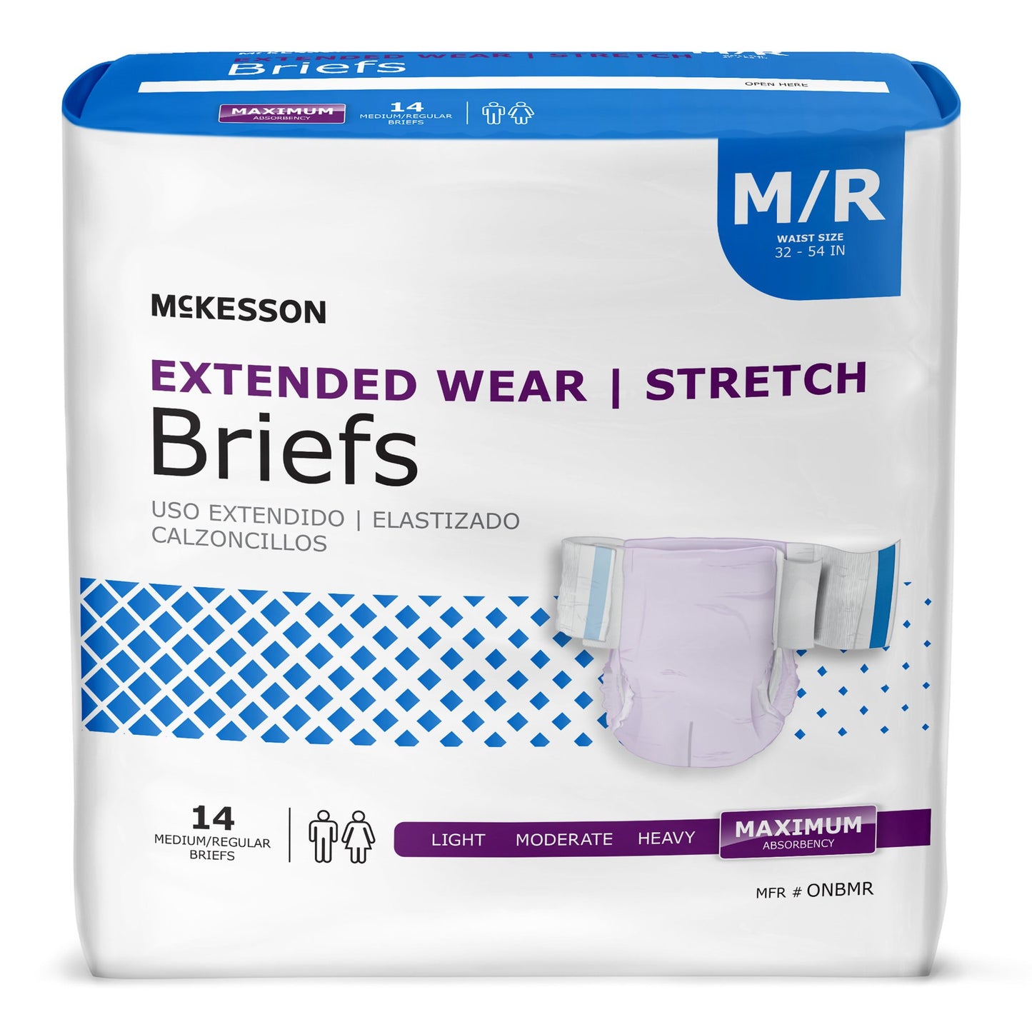 McKesson Extended Wear Unisex Adult Incontinence Brief Medium Disposable Heavy Absorbency (980310_CS)