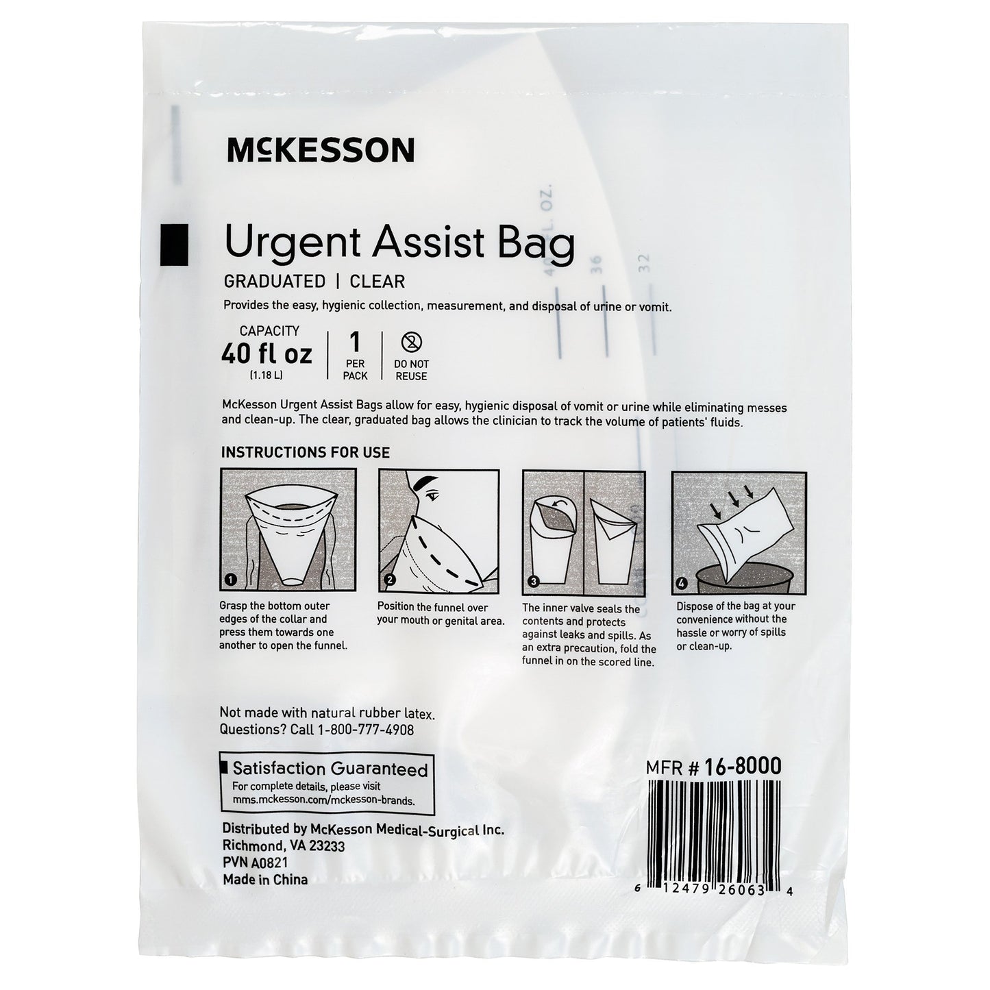 McKesson Emesis Bag 40 oz. Clear (1196429_CS)