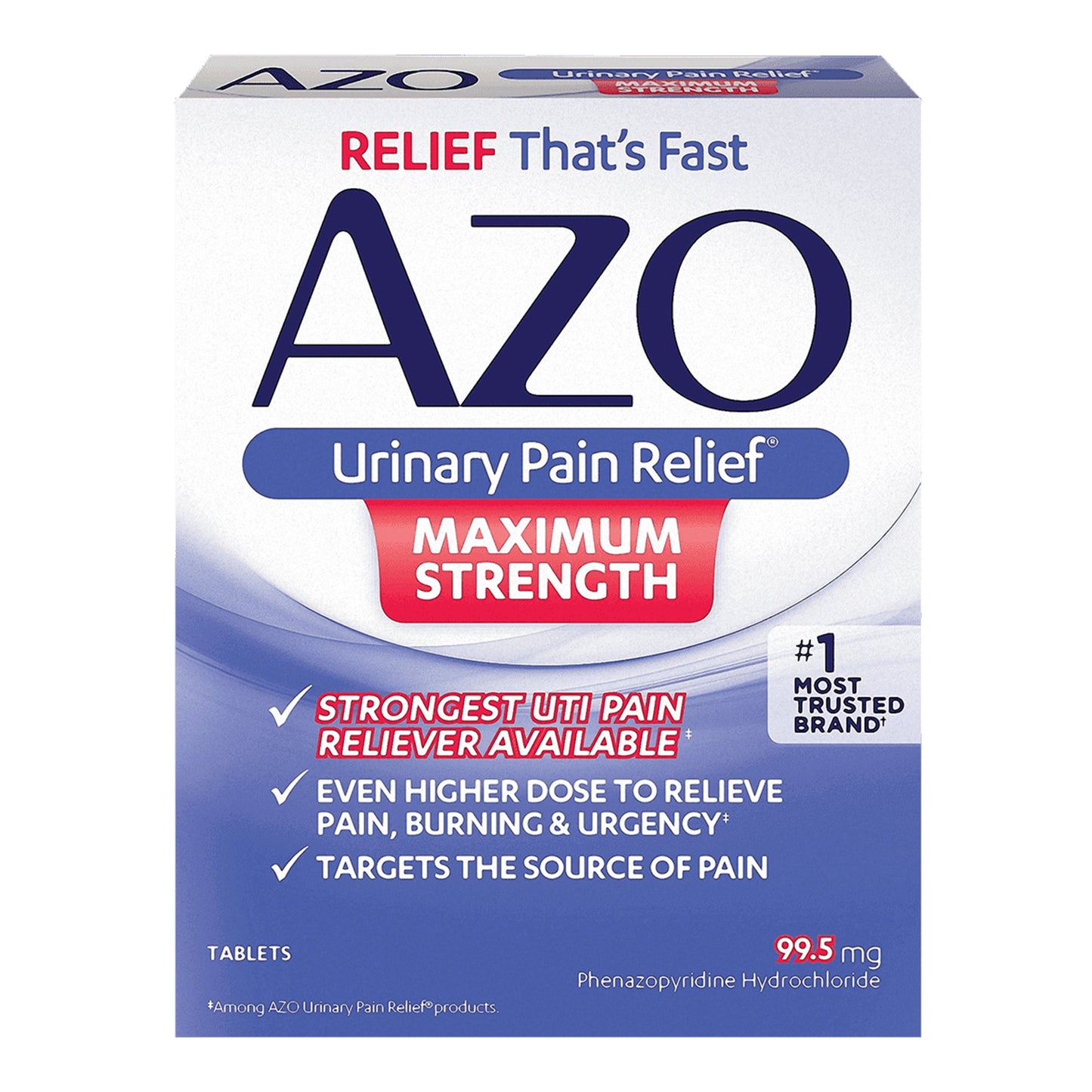 AZO® Maximum Strength Urinary Pain Relief 99.5 mg Strength Phenazopyridine HCL Tablet 12 per Box (1065926_BX)