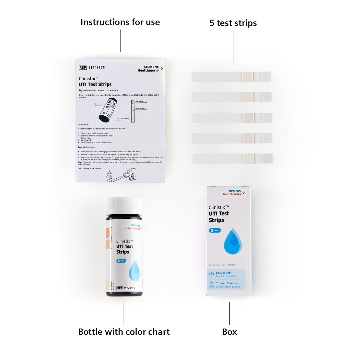Clinistix™ Urinalysis Test Kit Urinary Tract Infection Detection 5 Tests per Kit CLIA Waived (1244782_KT)