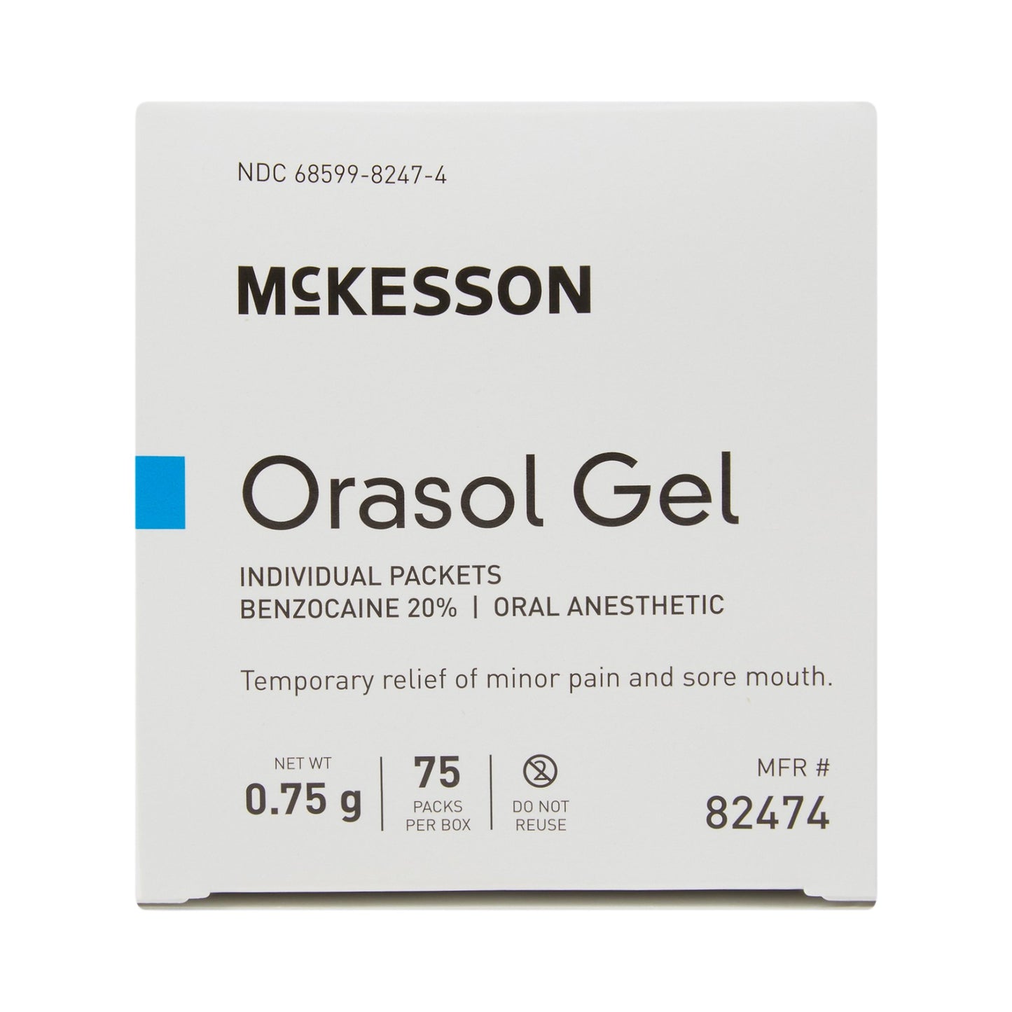 McKesson Oral Pain Relief 20% Strength Benzocaine Oral Gel 0.75 Gram (1111727_BX)