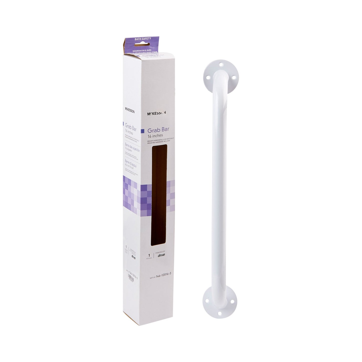 McKesson Wall Grab Bar White Steel (1065236_EA)