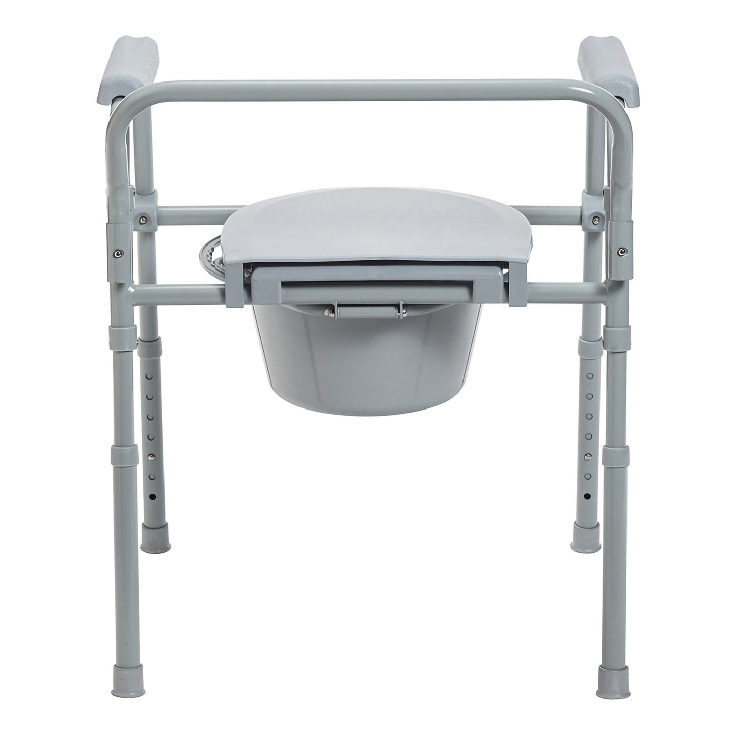 McKesson 3-in-1 Commode Chair Fixed Arms Steel Frame Back Bar 13-1/2 Inch Seat Width 350 lbs. Weight Capacity (1065228_EA)