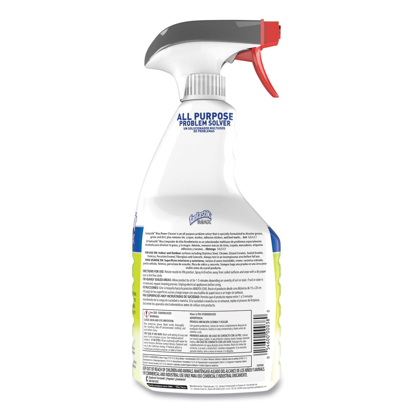 Fantastik® MAX Power Cleaner, 32 oz Spray Bottle, 8/Carton (SJN388891)