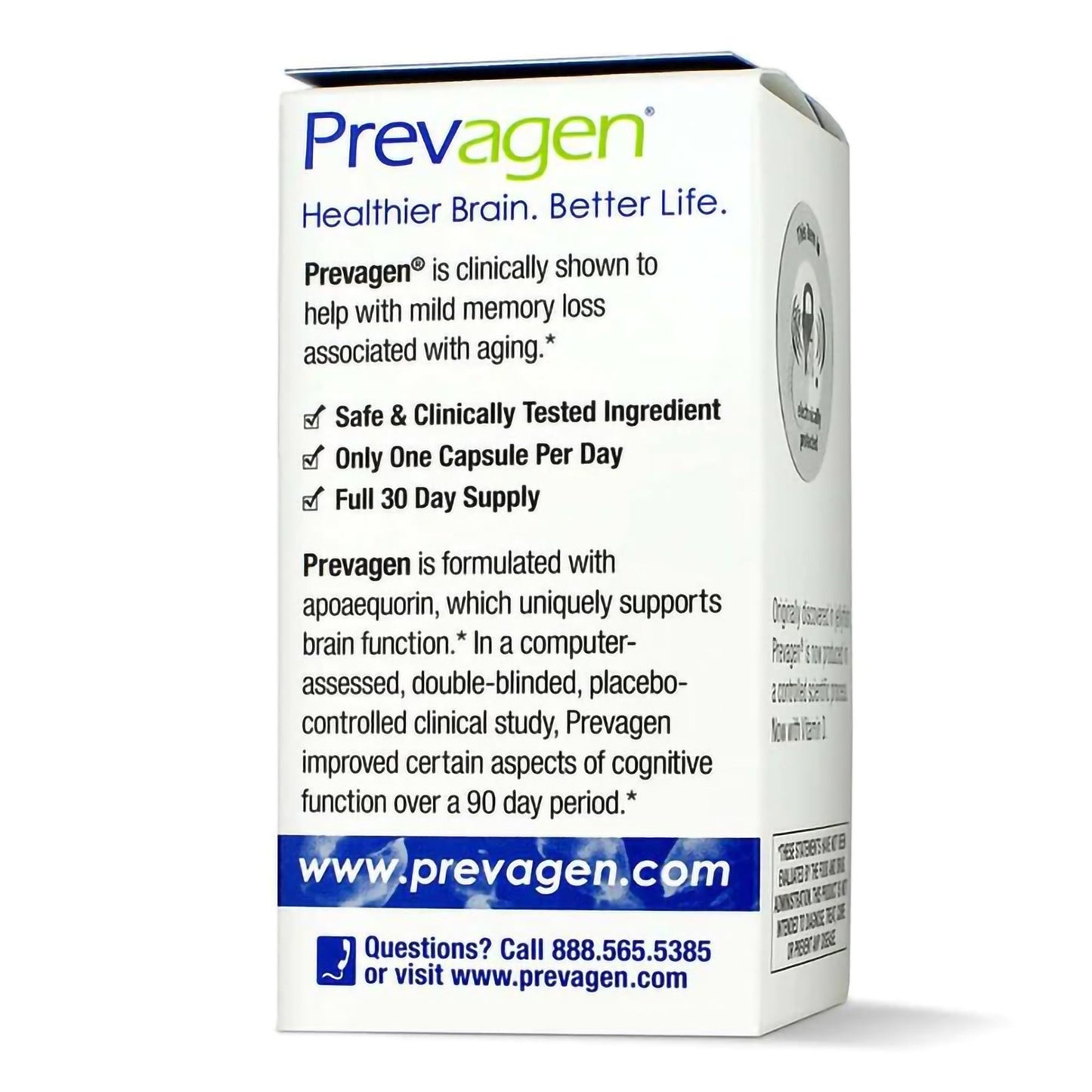 Prevagen® Brain Health Supplement Vitamin D / Apoaequorin 50 mcg - 10 mg Strength Capsule 30 per Bottle (1232014_BT)