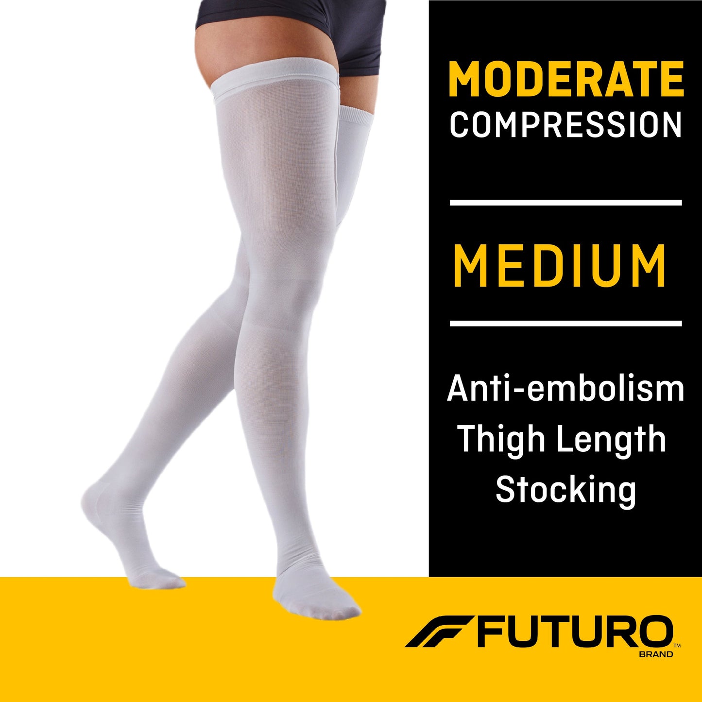 3M™ Futuro™ Anti-embolism Stocking Thigh High Medium / Regular White Closed Toe (1084282_CS)