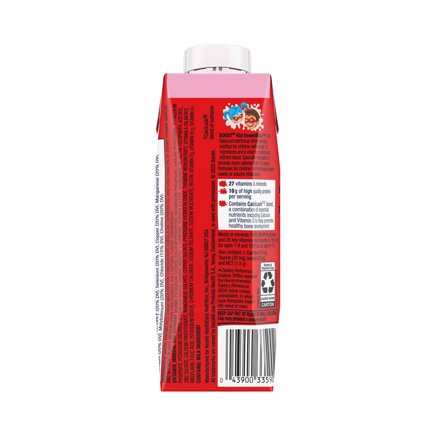 Boost® Kid Essentials™ 1.5 Pediatric Oral Supplement Strawberry Splash Flavor 8 oz. Carton Liquid Vitamins / Minerals (1178511_CS)