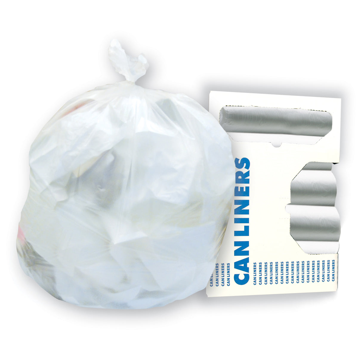 Hi-Valu® HDPE Econ Can Liner Coreless Roll, Natural, 10 Gallon, 24" x 24" (73006300)